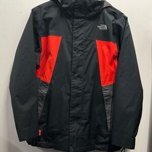 The North Face Black and Red Colorblock Jacket  windbracker L 14- 15 boys